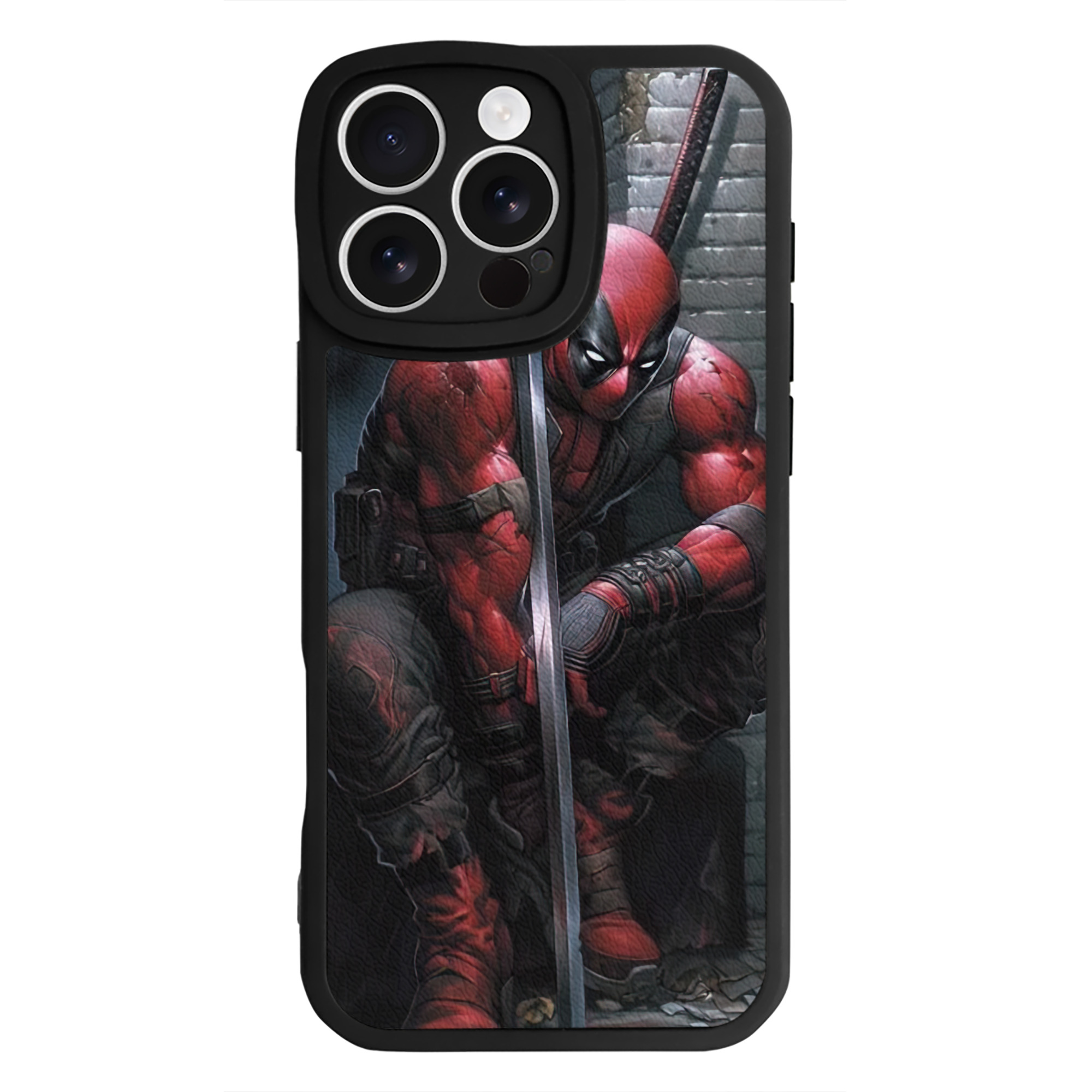 （画像用） Deadpool デッドプール 【iPhone 16シリーズ対応】シリコンスマホケース（レザー調） 材質：シリコン